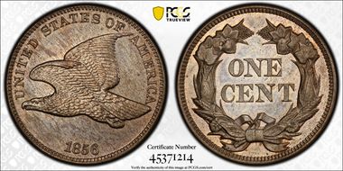 1856 1C Flying Eagle S-3 MS65