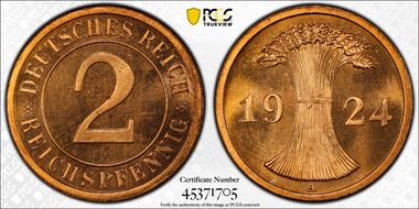 1924-A 2 Rcpfg J-314 PR66RD