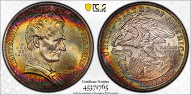1918 50C Lincoln-Illinois MS67+