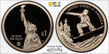 2022-S $1 American Innovation VT Snowboarding First Strike PR70DCAM