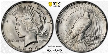 1934-D $1 MS66+
