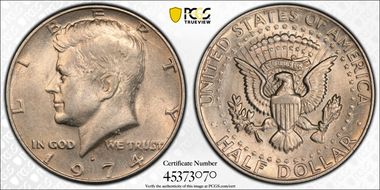 1974-D 50C Doubled Die Obv,  FS-101 AU55