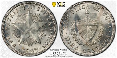 1948 10C KM-A12  Ag MS66