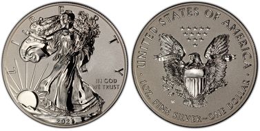 2021-W $1 Silver Eagle Rev PR - Type 1 Designer Edition PR69