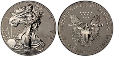 2021-W $1 Silver Eagle Rev PR - Type 1 Designer Edition PR70