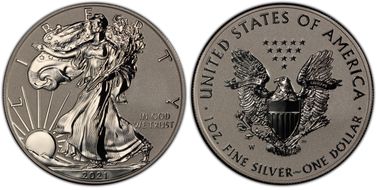 2021-W $1 Silver Eagle Rev PR - Type 1 Designer Edition PR70