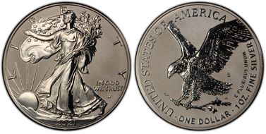 2021-S $1 Silver Eagle Rev PR - Type 2 Designer Edition PR70