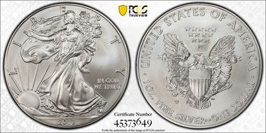2013-W $1 Burnished Silver Eagle SP70