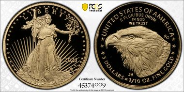 2021-W $5 Gold Eagle - Type 2 PR70DCAM