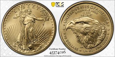 2021-W $10 Gold Eagle - Type 2 Unfinished Proof Dies MS70