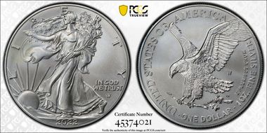 2022-W $1 Burnished Silver Eagle First Strike SP70
