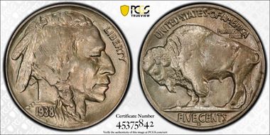 1938-D/S 5C Buffalo MS62
