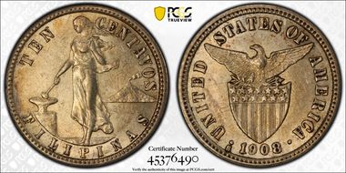 1908-S 10C Allen-8.04c Inverted S N1