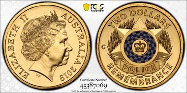 2019-C $2 Police Remembrance Colorized MS67