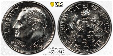 2014-D 10C MS68FB