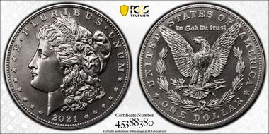 2021-D $1 Morgan Dollar 100th Anniversary MS68