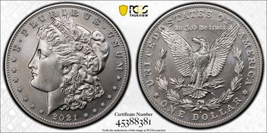 2021-S $1 Morgan Dollar 100th Anniversary MS70