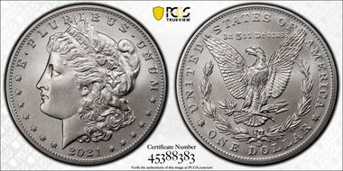 2021-CC Privy $1 Morgan Dollar 100th Anniversary MS70