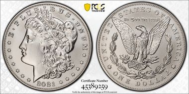 2021-D $1 Morgan Dollar 100th Anniversary MS69