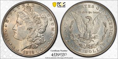 1878 7/8TF $1 Weak AU55