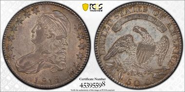 1819 50C Overton 111 AU55