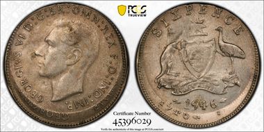 1946(m) 6D KM-38a  Ag AU58