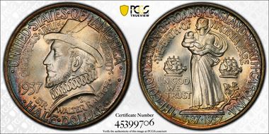 1937 50C Roanoke MS67+