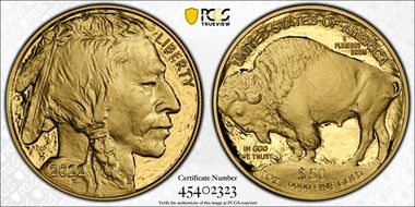2022-W $50 American Buffalo .9999 Fine Gold First Strike PR70DCAM