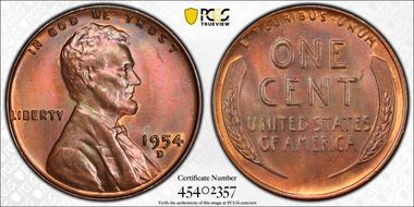 1954-D 1C MS65BN