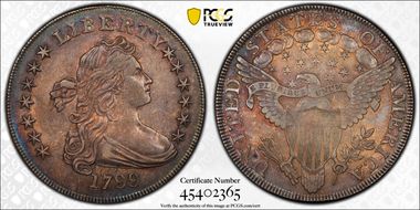 1799 $1 BB-151 AU58