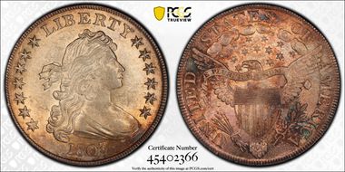 1803 $1 Small 3 AU58