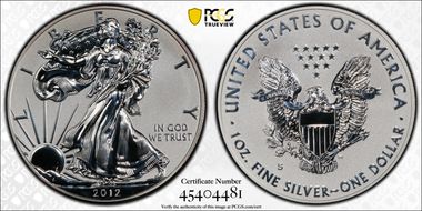 2012-S $1 Silver Eagle Rev PR  75th Anniversary SF Mint Set PR69