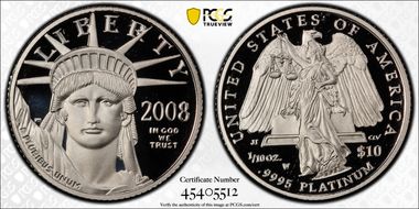 2008-W $10 Statue of Liberty First Strike PR70DCAM