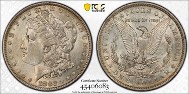 1882-O/S $1 Strong AU53