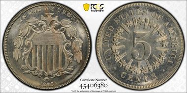 1866 5C Rays MS65