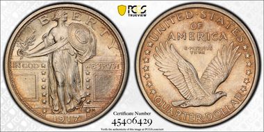 1917 25C Type 1 MS62FH