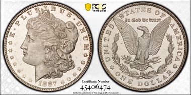 1887 $1 MS62DMPL