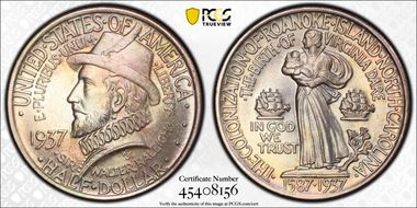 1937 50C Roanoke MS65