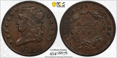 1828 1/2C C-2 AU50BN