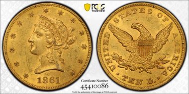 1861 $10 MS61