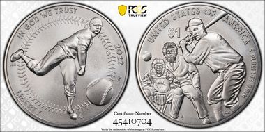 2022-P $1 Negro Leagues Baseball MS70