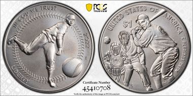 2022-P $1 Negro Leagues Baseball First Strike MS69