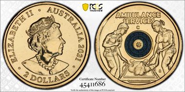 2021-C $2 Ambulance Service Colorized MS68