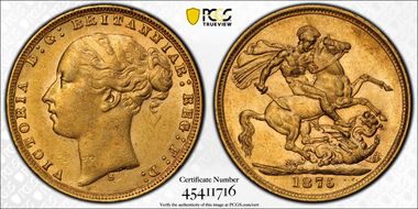 1875-S Sov S-3858A St. George AU58