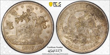 1876-CC T$1 Chopmarked N1