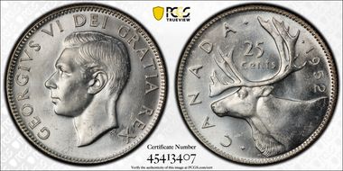 1952 25C Low Relief MS64