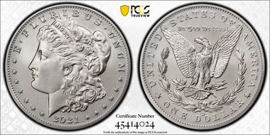 2021-CC Privy $1 Morgan Dollar 100th Anniversary MS70