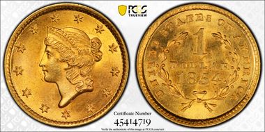 1854 G$1 Type 1 MS64