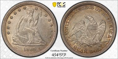 1865 25C AU50