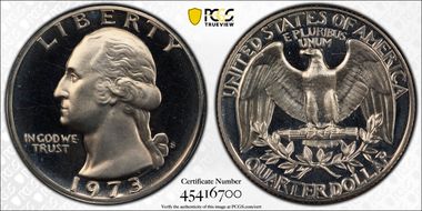 1973-S 25C PR68CAM